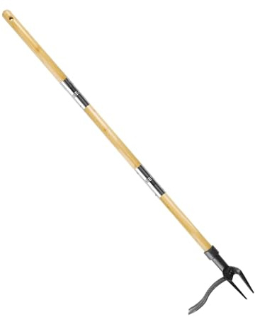 Herramienta extractora de malezas, mango largo ergonómico, extractor de raíces de malezas con 4 garras, herramienta de jardinería para patio, césped, jardín