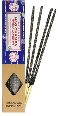 Satya - Bastoncini Di Incenso Naturale Smudge al Nag Champa - 10 Bastoncini - Lunga Durata - 25g