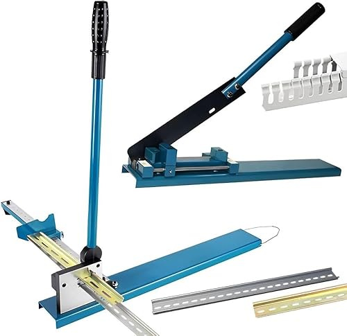 Outil de coupe manuel pour rail DIN avec machine de découpe de goulottes de banc – Coupe-rail à double rainure avec curseur de transfert, positionnement et règle de 50 cm pour applications en acier et