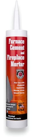 Meeco's Red Devil 121 Gray Furnace Cement & Fireplace Mortar - High-Temperature Silicate Cement for FireBrick, Gasketing, Mortar Joints & Wood Stoves (10.3 fl oz Cartridge) - Made in The USA
