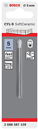 Bosch Professional 1x Fliesenbohrer CYL-9 SoftCeramic (für weiche Keramik Fliesen, Ø 5 x 70 mm, Zubehör Bohrmaschine)