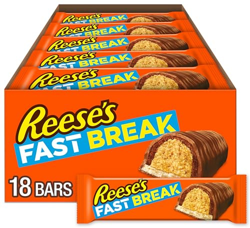 REESE'S FAST BREAK Peanut Butter Nougat Candy Bars, 1.8 oz (Pack of 18)