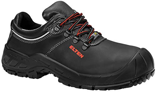 ELTEN Sicherheitsschuhe Renzo XXW Low ESD S3, Damen und Herren, Leder, Stahlkappe, leicht, robust 46, Schwarz