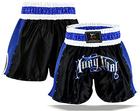 Islero - Pantalones cortos de Muay Thai para lucha, artes marciales, artes marciales, UFC, Negro, Small