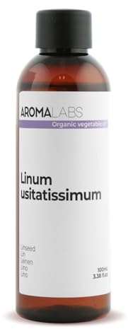Lin BIO (Linum usitatissimum) - 100 mL - Huile Végétale Vierge et Certifiée Cosmos - Aroma Labs - Made in France