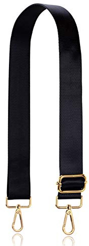 A ALLZEDREAM Tracolla per Borsa Donna Tessuto Nylon Regolabile Ricambio,Nero,Oro Ganci