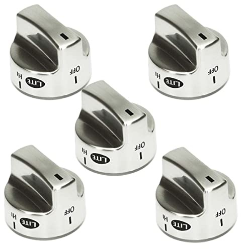 Casmer 5Pcs 318282310 Range Knob Plastic Material Compatible with Gas Cooktop Knob ， Elite Gas Range Knob AP3774164, 1062940, AH979119, EA979119, PS979119，PD00025606