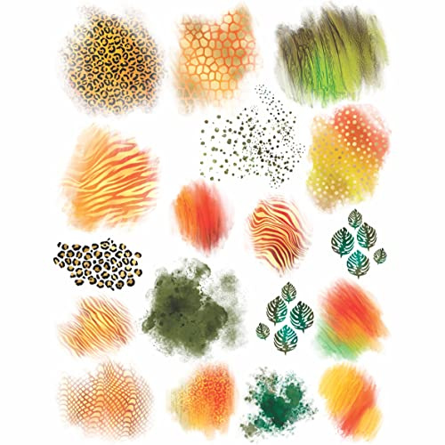 Jungle Patterns Lot de 3 lots de papier de riz 20,32 x 26,67 cm Imprimés sur 6 feuilles de papier de mûrier 30 g/m² Fibres visibles pour découpage, travaux manuels, collage