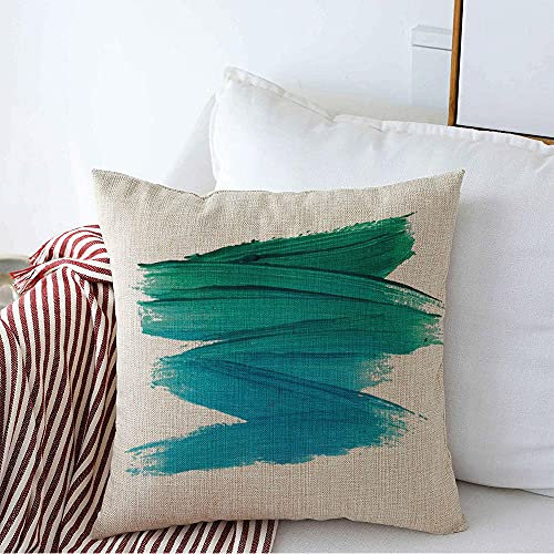 874 Kissenbezug Pinselstrich Ölfarbe Splatter Zeichnung Fleck Flüssigkeit Türkis Texturen Tinte Farbstoff Stil Pinsel Auf Kissenhüllen Stilvolles Kissenhülle Dekoration Sofakissen 45x45 cm