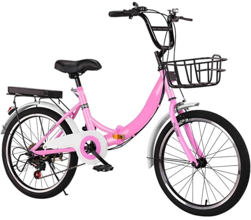 Hopfällbar cykel för vuxna, fällbar cykel av kolstål, camping, låg vikt, justerbar höjd, för män kvinnor
