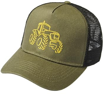 Baddery Casquette de camionneur pour enfant – « Tracteur » – Casquette de baseball de ferme brodée, vert olive/noir, taille unique