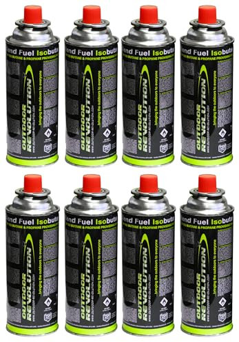 Outdoor Revolution Premium Butane Gas Cartridges – Push-In Camping Gas Canisters Cylinders for Camping Stove, Blowtorch, BBQ, Gas Weed Burner (Pack of 8)