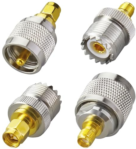 ACONRFTOL SMA UHF-adapter SMA till UHF SO239 adapter SMA till UHF antennkontakt UHF-uttag SMA kontakt UHF-kontakt SMA uttag för SDR, handhållna radioapparater, amatörradio, CB-radio, etc (4 stycken)