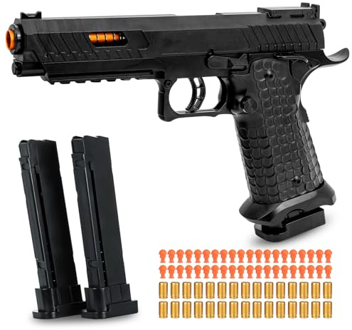 Toy Gun, Soft Bullet Toys Gun for Boys, Toy Foam Blaster with 40 Soft Bullets, Empty Shell Ejecting Toy Gun Pistol, Christmas Birthday Gifts for Boys & Girls Age 8+ (Black)