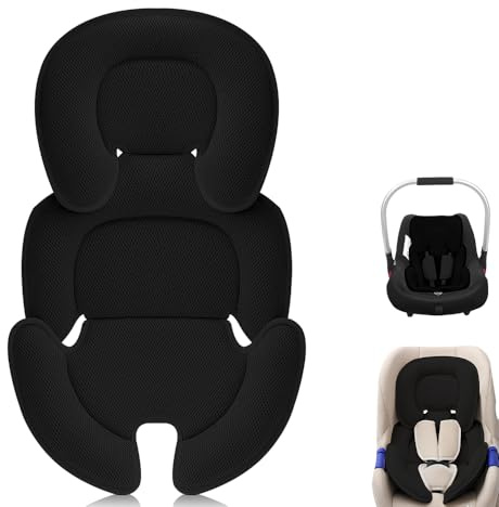 AVCXEC Reductor de Asiento para Bebé Recién Nacido, Genérico Cojín para Asiento De Coche De Bebé, Inserto para Asiento de Coche para bebé, cómodo y transpirable (Negro)