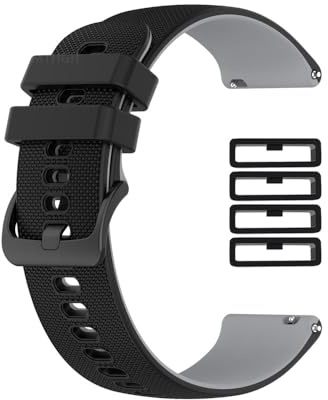 MTHGH 20 mm Bracelet de montre à dégagement rapide pour smartwatch + 4 anneaux de fixation, band pour Samsung Active 2, strap de remplacement en silicone souple pour Samsung Gear S3/S4
