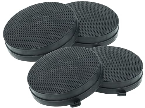 vhbw 4x Filtres à charbon actif compatible avec Falmec VERSO, 1210, 1220, 1410-00, 1420 NOIR, 1410, 1420, 1420-00 hotte aspirante - 16,8 cm