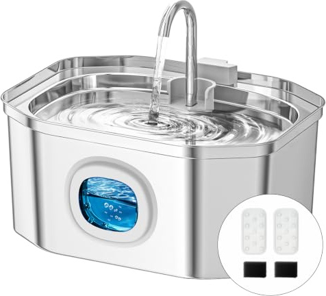 3.2L Cat water Fountain for Drinking, Apauk Cat fountain Stainless Steel