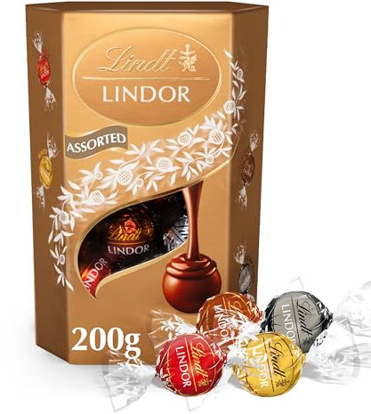 Lindt Lindor Assorted Chocolate Truffles – 200g Box (Approx. 16 Balls) – Smooth Filling – Halloween Treat, Christmas, Gift, Birthday, Congratulations