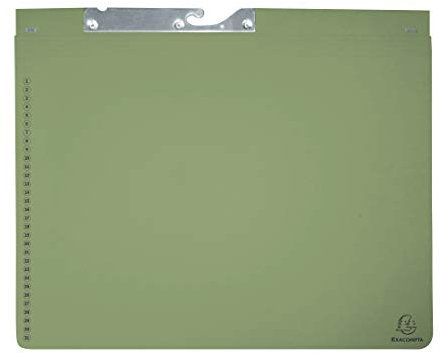 Exacompta 353225B 25er Pack Pendelhefter Exaflex aus extra starkem Recycling Karton, mit zwei Abheft-Vorrichtungen und einer dehnbaren Tasche am Rückendeckel für Büro, Kanzlei und Anwälte grün