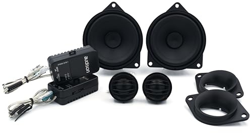 Audison APBMW K4M Kit De Altavoces De 2 Vías Específico para BMW con Medios De 100 mm y Tweeter Tetolon, Instalación Directa Plug & Play, Plata, 100 W