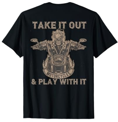 Funny Biker Skeleton Motorcycle Rider - Back Print T-Shirt