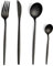 Pleafind Besteck Set, Besteck Set für 6 Personen, 24 teilig Besteck Set Schwarz Matt, Besteckset aus Edelstahl, Essbesteck mit Messer, Gabel, Löffel, Spülmaschinenfest