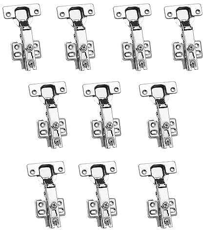 WOOLUCK 10 Stück Türscharniere, 110 Grad Eckanschlag 35mm Scharnier mit Softclose, Hydraulisch Scharniere, Integrierter Dämpfung Scharniere für Küchenschrank, Kleiderschrank, Möbel