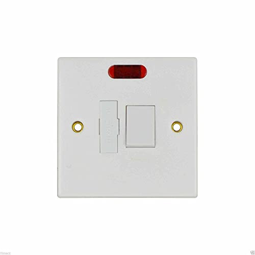 13A Wall Switch Fused Connection Unit Switched Spur with Neon Indicator - Standard Square White