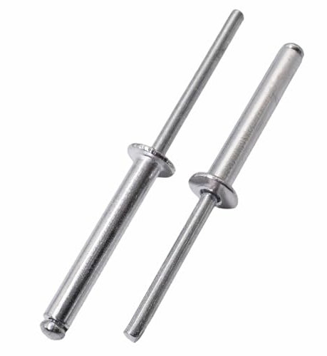 SKIR'CO Lot de 40 rivets aveugles en aluminium 4,8 x 30 mm, mandrin en acier, rivets pop à tête bombée DIN 7337