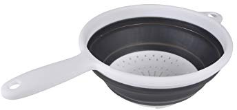 Homéa, Passoire Rétractable avec Manche Plastique Ø 23 X H, 3-9 cm Blanc/Anthracite