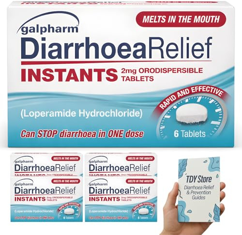 Diarrhoea Relief Instant (4 Pack), TDY Bundle Including Diarrhoea Causes & Relielf Guides + Stool Chart & Recording Chart