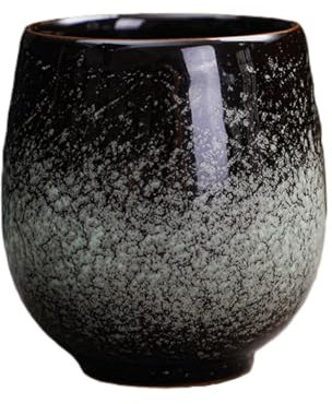 YlobdolY Taza de té de cerámica de 150 ml, taza de té china Kungfu sin asa, taza de café con leche vintage, tazas de café espresso, tazas asiáticas para adultos, color verde