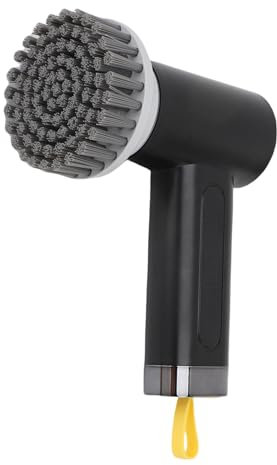 Époudeur à Spin électrique, épurateur de Douche à L'épreuve de L'eau sans Fil IPX7 avec 3 Têtes de Pinceau Remplaçables, Batterie de 3000mAh, Pinceau de Nettoyage de Salle de (BLACK)