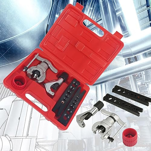 FLARE TOOL-kit, Rörskärare, Excentrisk Kon, 1/4-3/4 tum., 6-19 Mm med Förvaringsfodral, för Koppar Aluminiumrörs Flareverktygsset