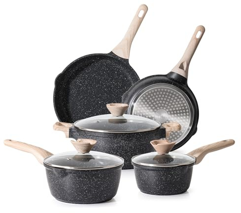 Kordisen Pots and Pans Sets Non Stick, Induction Hob Pan Set, 5 Piece Kitchen Cookware with Lids, Compatible with All Stovetops, PFOA Free