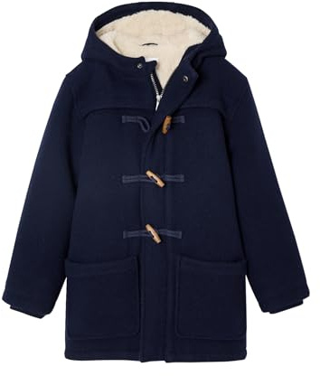 VERTBAUDET Duffle Coat Garçon en Drap de Laine Doublé Sherpa marine 7A