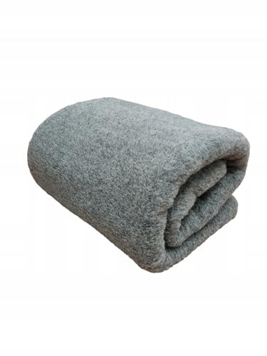 Wool & Home Merino Wolldecke 200x200 cm – Kuscheldecke aus 100% Merinowolle, Einfarbig Grau – Gewicht 500 g/m² – Atmungsaktiv und Langlebig