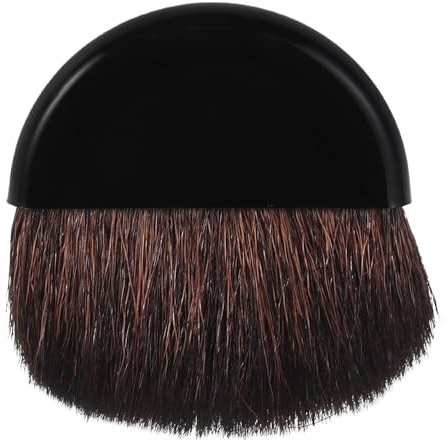SOPOTUTU Pinceles de Maquillaje Pincel para Rubor Pequeño Plano, Negro, de Plástico y Nailon, Portátil y de Tacto, para Polvos Sueltos y Compactos, Uso Diario