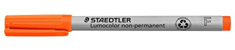 Staedtler 316-4 Lumocolor Universalstift F-Spitze, 0.6 mm, 10 Stück, orange