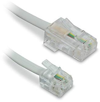 Metronic 495231 Câble téléphone Ethernet RJ11/RJ45 mâle/mâle 1,80 m Blanc