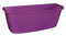 geli Thermo Plastic Blumenkasten MAYA aus Kunststoff mit Bewässerung und Balkonkasten Haltern, Farbe:purple