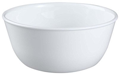 Corelle 12 oz Vitrelle Glass Winter Frost White Rice Bowls, Pack of 4