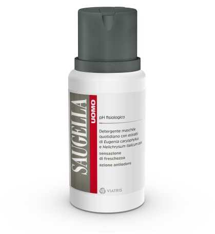 Saugella Uomo, Detergente Intimo e Corpo Rivitalizzante, Antiodore, Con Estratti di Elicriso e Chiodi di Garofano per un Uso Quotidiano nel Rispetto del pH Fisiologico, 200 ml