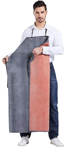 Nanxson Men’s Apron Thick Rubber Waterproof Apron Factory Butcher Adjustable Working Apron CF3024 BlackRed