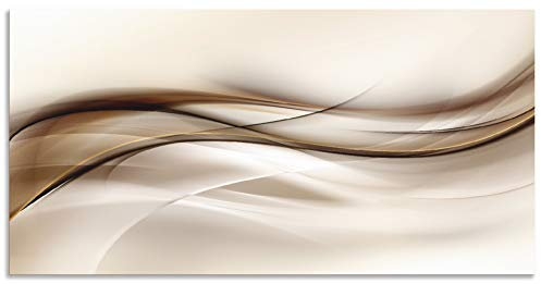 ARTland Spritzschutz Küchenrückwand aus Alu für Küche Herd Spüle 100x50 cm (BxH) mit Motiv Abstrakte Welle Moderne Kunst Abstrakt Kreativ Braun T9LI