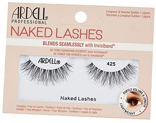 Ardell Faux cils Naked Lash 425 Black Light Wispies Natural Look Super Doux Confortable Invisible Band Subtil Volume et Longueur Végétalien, Noir, 1 Pair (Pack of 1)