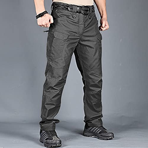 YIYINGSI wasserdichte Taktische Herrenhose - Military Large Size Cargo Pants, Herren Atmungsaktive Swat Army Einfarbige Kampfhose, Arbeitsjogger S-6Xl,Schwarz,5XL