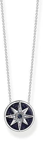 Thomas Sabo Sabo Kette Royalty Stern mit Steinen aus 925er Sterlingsilber, Länge: 40cm - 45cm, KE2140-945-7-L45V
