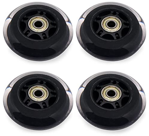 BENLIUDH Inline Skate Wheels with Bearings, 76mm, 4 Pack, Black